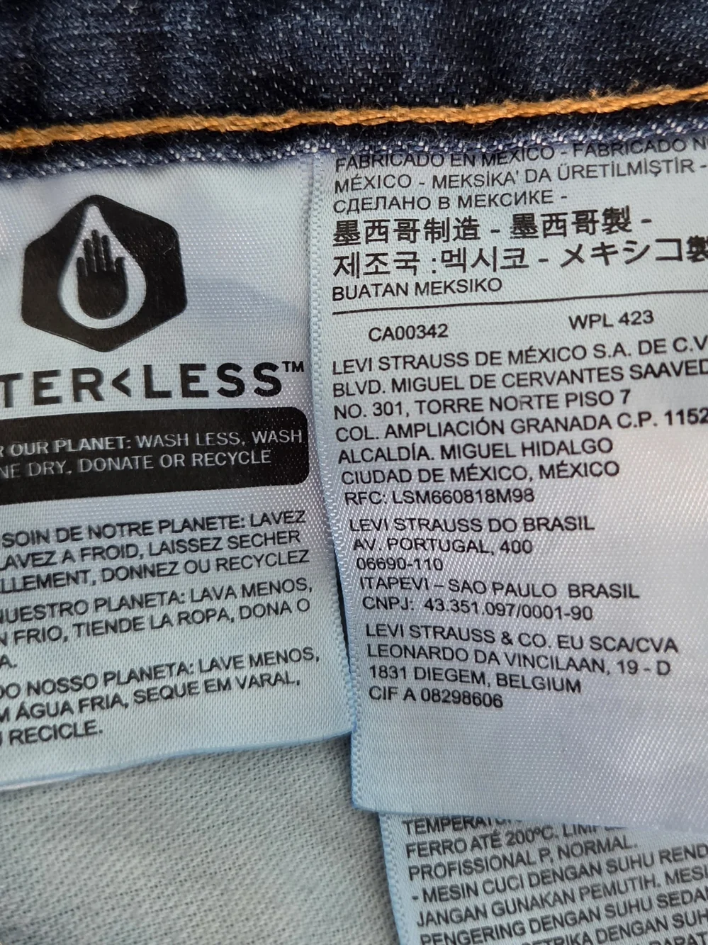 Levi's 514 Straight Fit Jeans Men's 36x34 Dark Wash WaterLess Stretch Denim Blue
